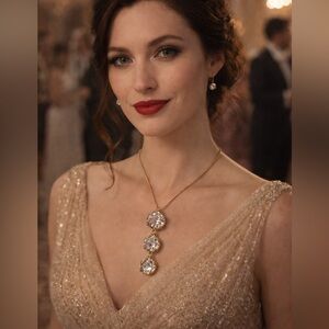 Stunning ADI 925 Gold Plated Crystal
Sphere Necklace